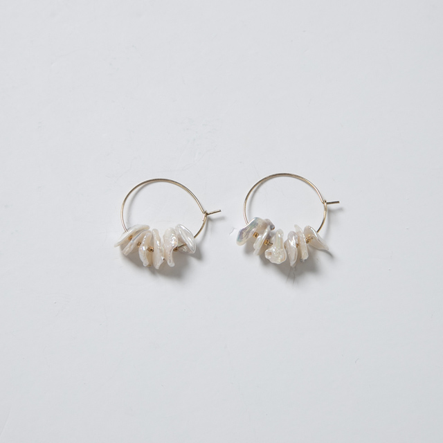 (E-1556) Layered Pearl Ring Earrings
