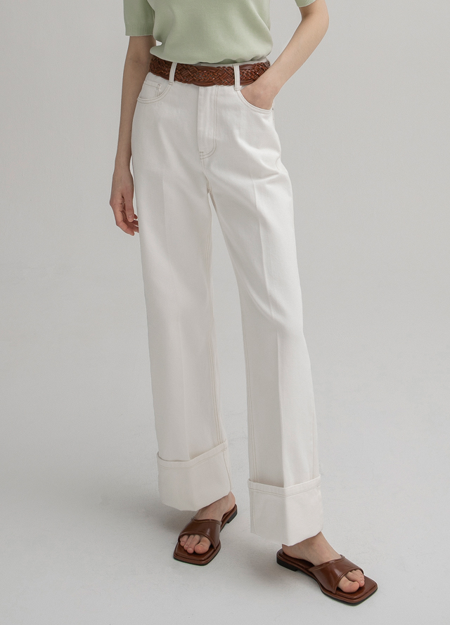 (T-6408) Modern Square Neck Golji Knit Korea