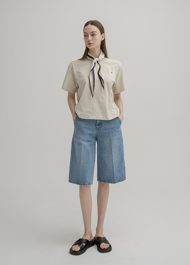 (BL-4013) Slit Pocket Point Blouse Korea