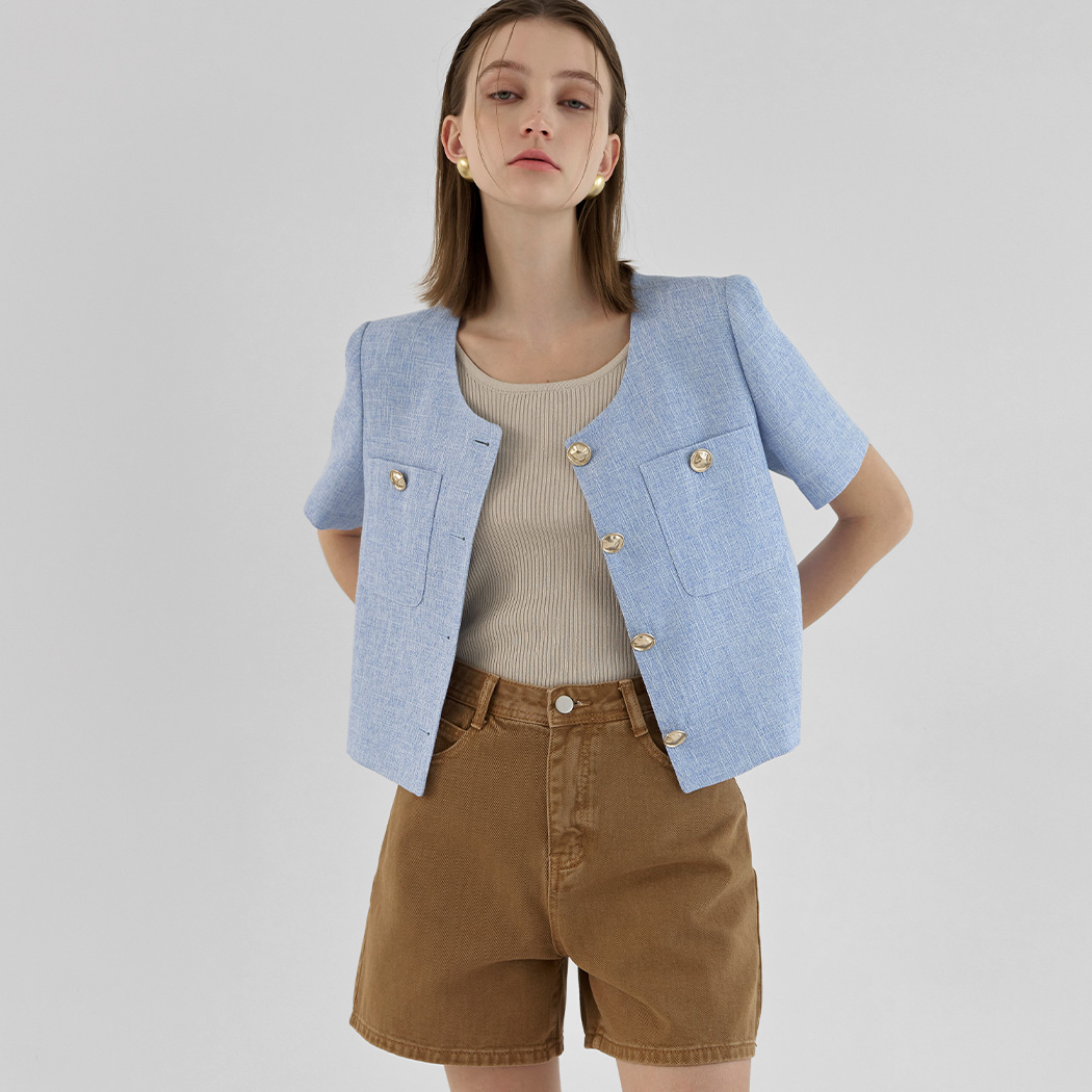 (JK-2681) New Normal Set-up Tweed Jacket