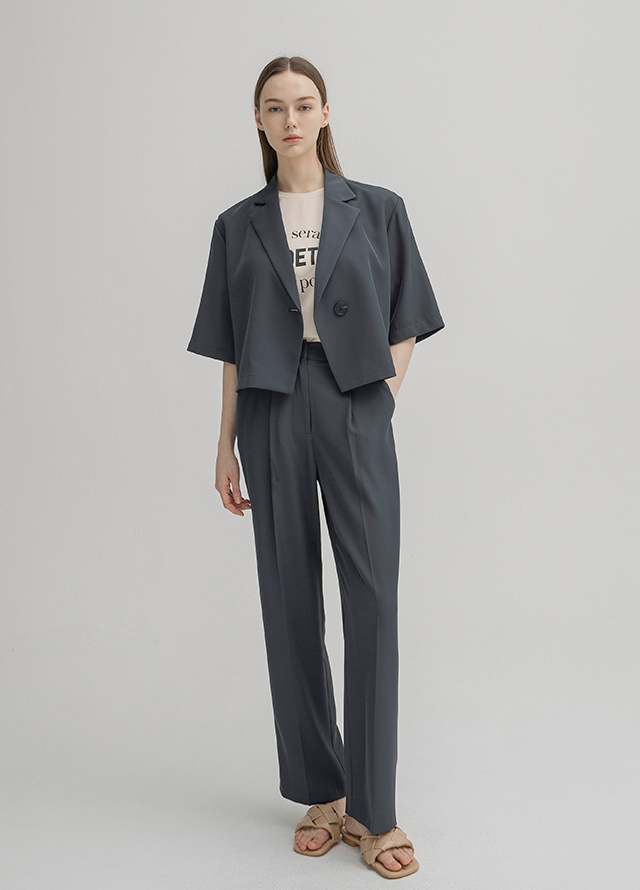 (JK-2704) Cool Fresh Set-up Crop Jacket Korea