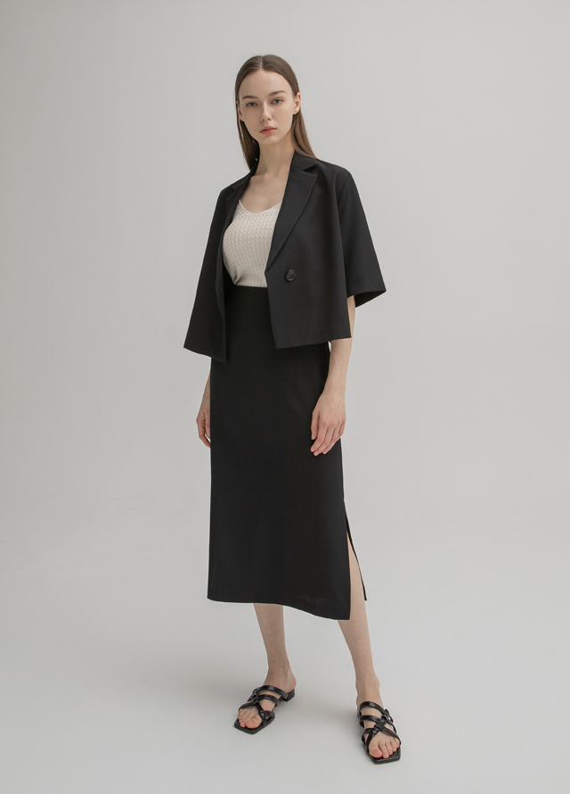 (JK-2704) Cool Fresh Set-up Crop Jacket Korea