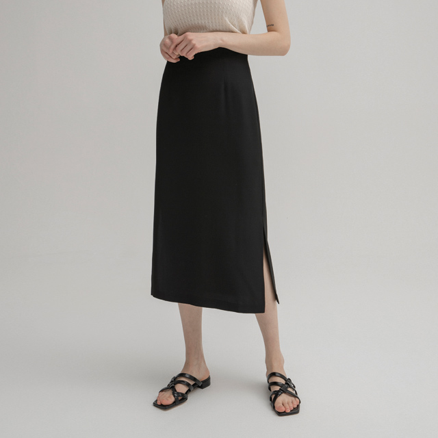 (SK-4636) Cool Fresh Set-up H-Line Midi Skirt
