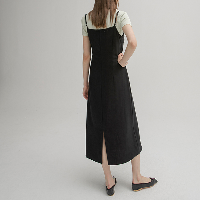 (OP-5937)Linen texture sleeveless one-piece