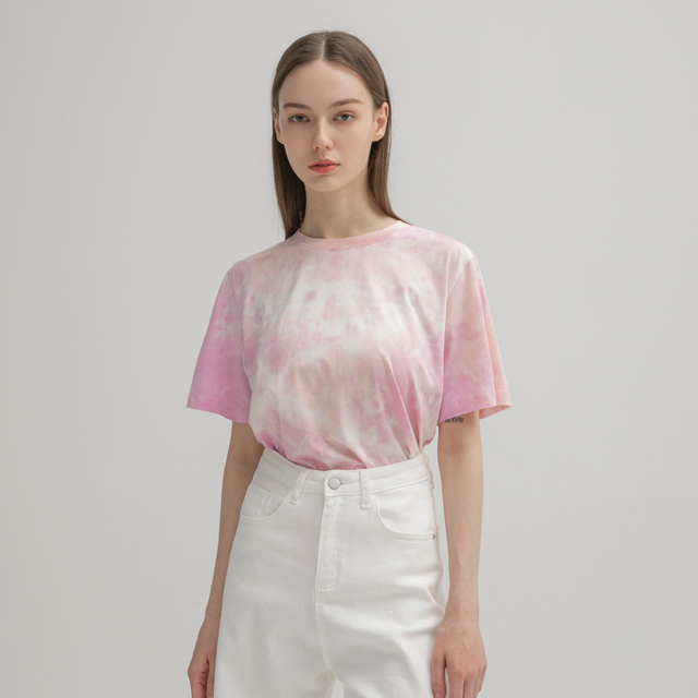 (T-6420) Lettering Tie Dye Tee