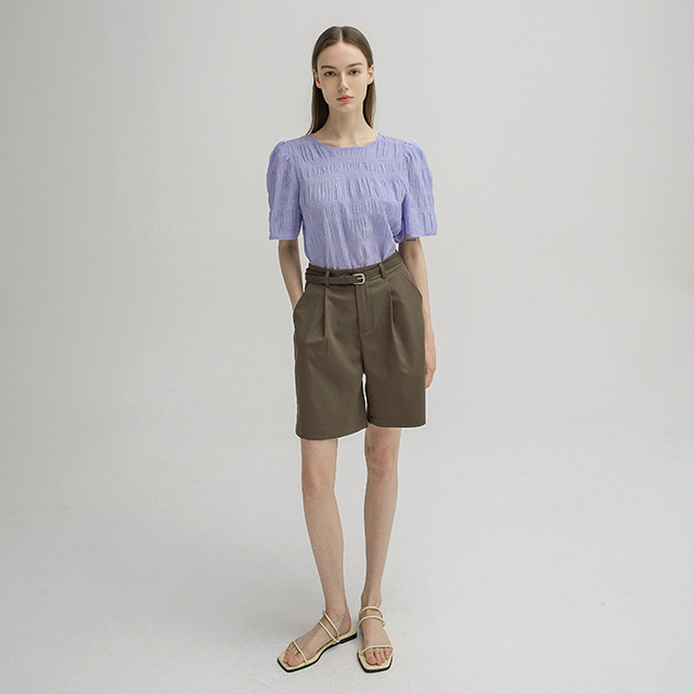 (PT-5338) Modern Pintuck Half Pants S