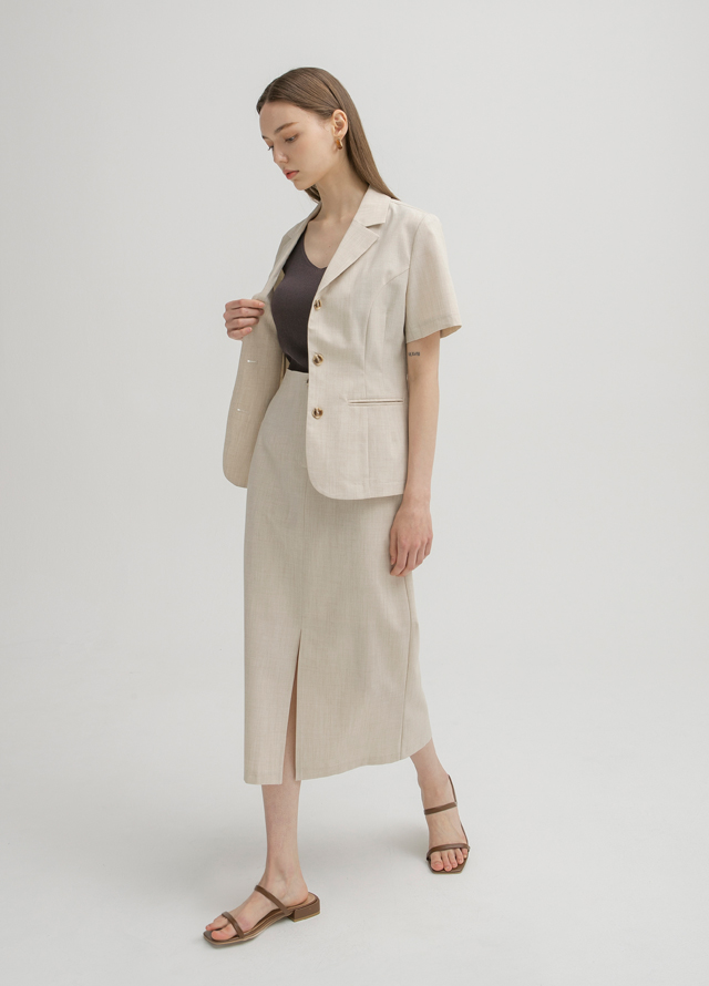 (JK-2680) Stable Setup Short Sleeve Jacket Korea