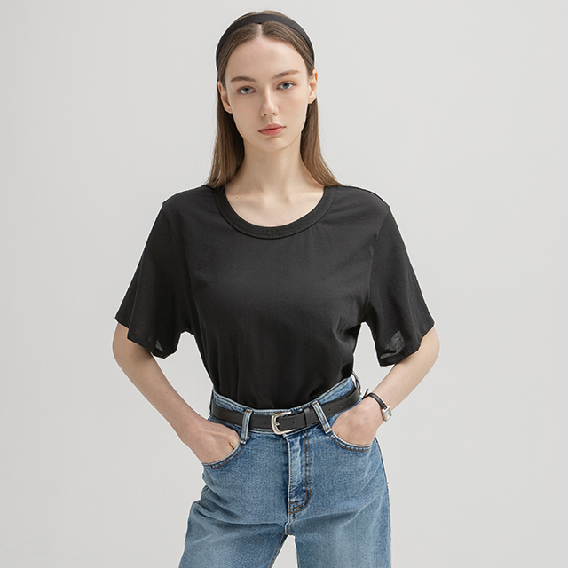 (T-6387) Minimal Light Overfit Short Sleeve Tee