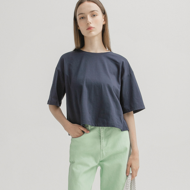 (T-6413)Oclair Crop Tee