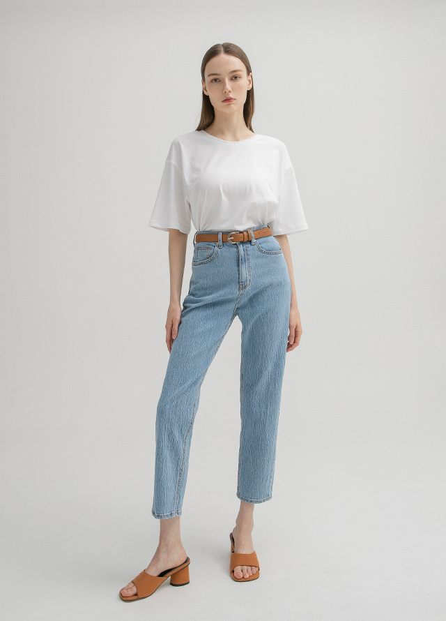 (T-6413)Oclair Crop Tee Korea