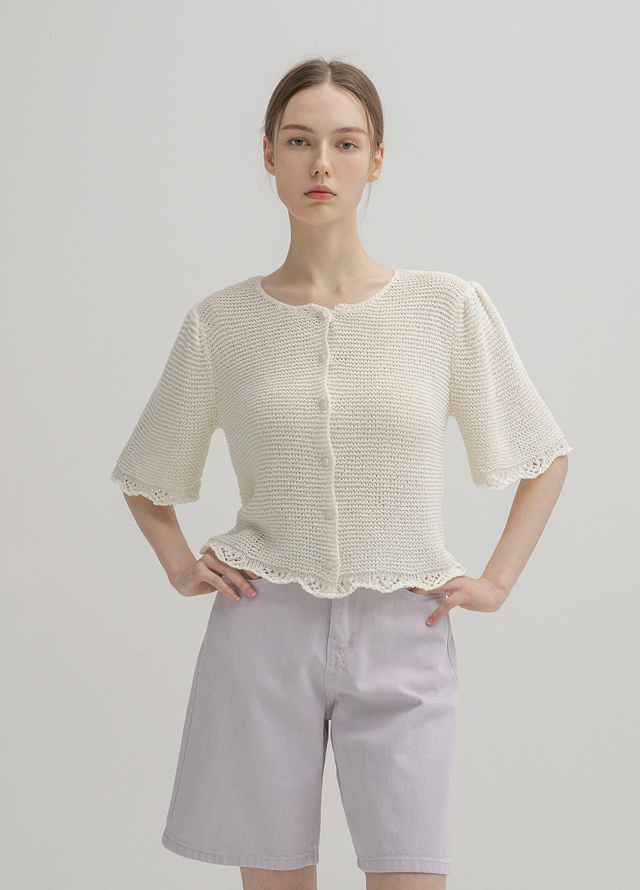 (PT-5345) Pigment Half Denim Pants Korea