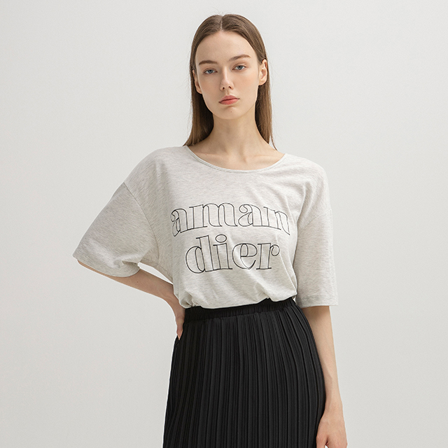 (T-6421) Amandier Overfit U-Neck Tee