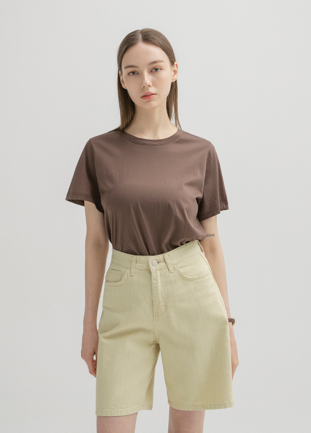 (SK-4709) Simple Back Slit Denim Skirt Korea