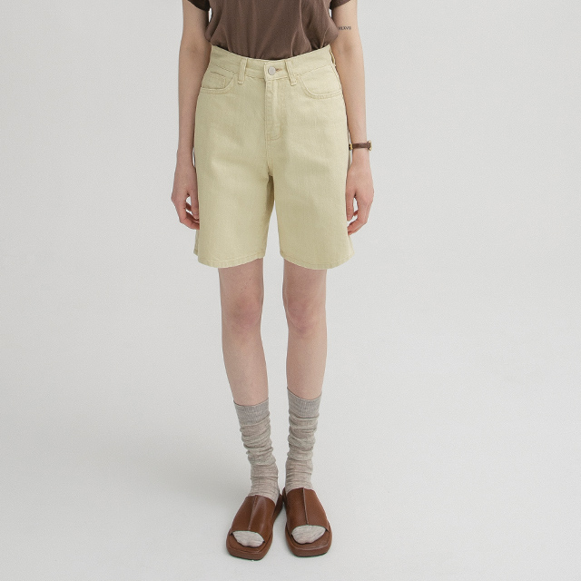 (PT-5345) Pigment Half Denim Pants