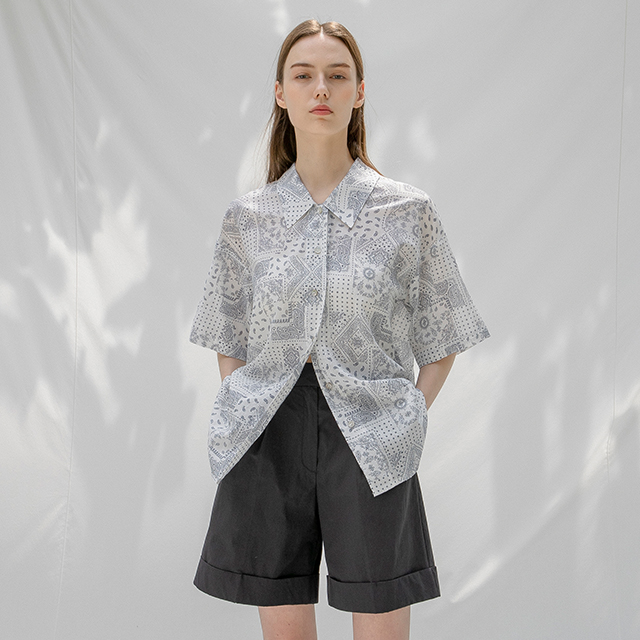 (BL-4023)Paisley Pattern Blouse