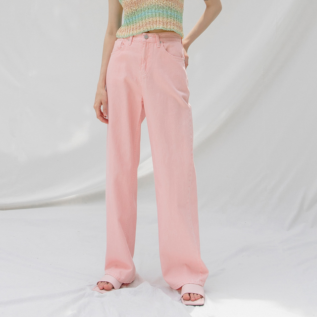(PT-5346)Pigment Straight Denim Pants