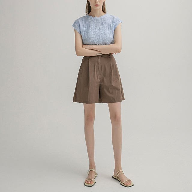 (PT-5202) Minimal Tuck Half Pants