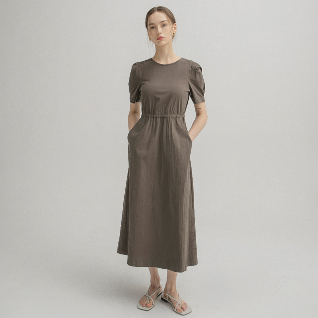 (OP-5895) Minimal Puff Sleeve Cotton One Piece