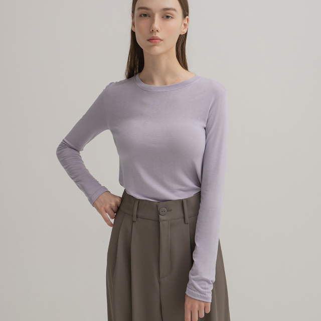 (T-6568)N Signature T022-Basic Round Slim Tee