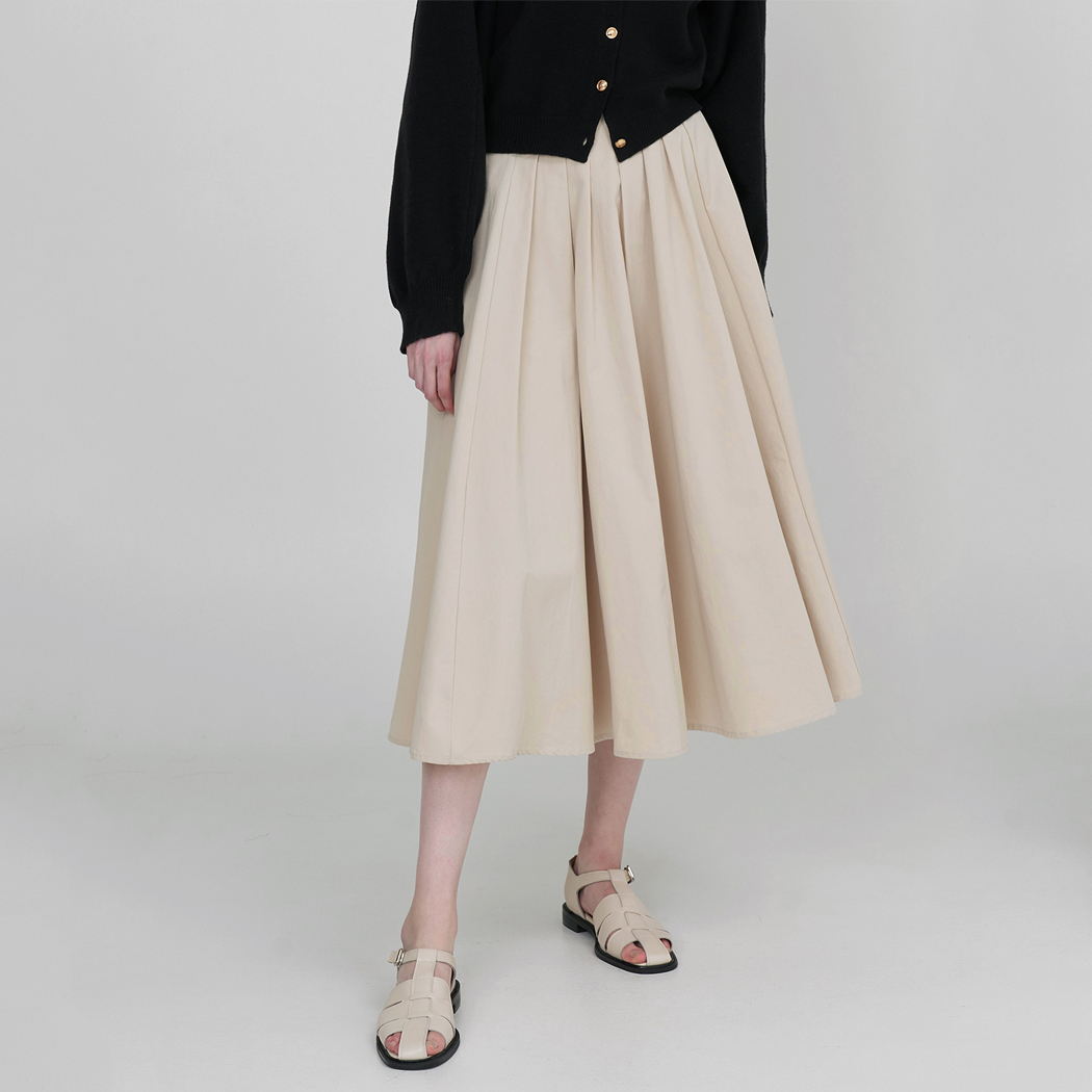 (SK-4726) Flat Pleated Back Banding Skirt