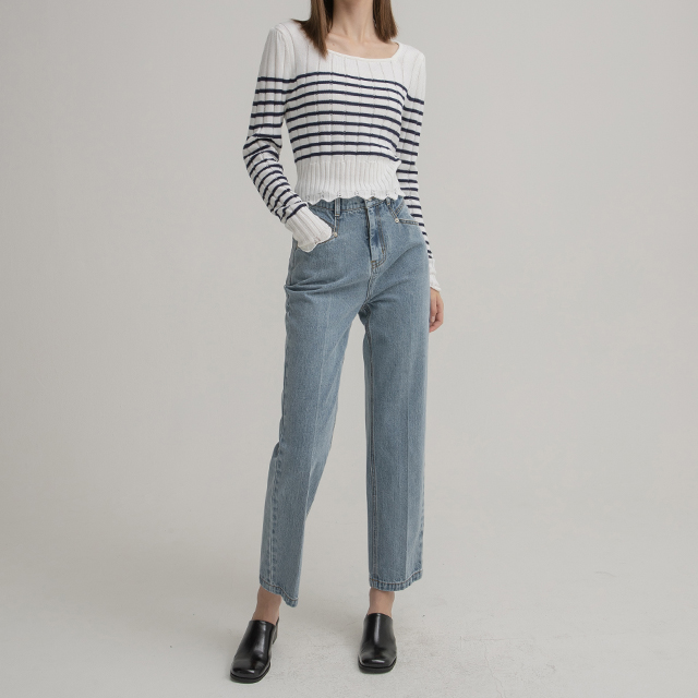 (PT-5312)City Slim Straight Denim Pants