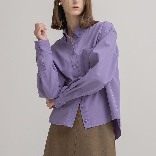 (BL-4069)Basic embroidery oxford shirt