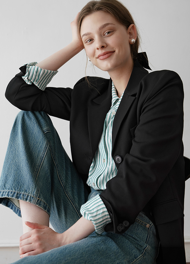 (BL-4067) Natural Stripe Shirt Korea