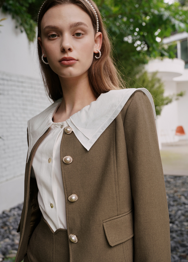 (OP-5957)Usual Flat Pin Tuck Shirt One Piece Korea