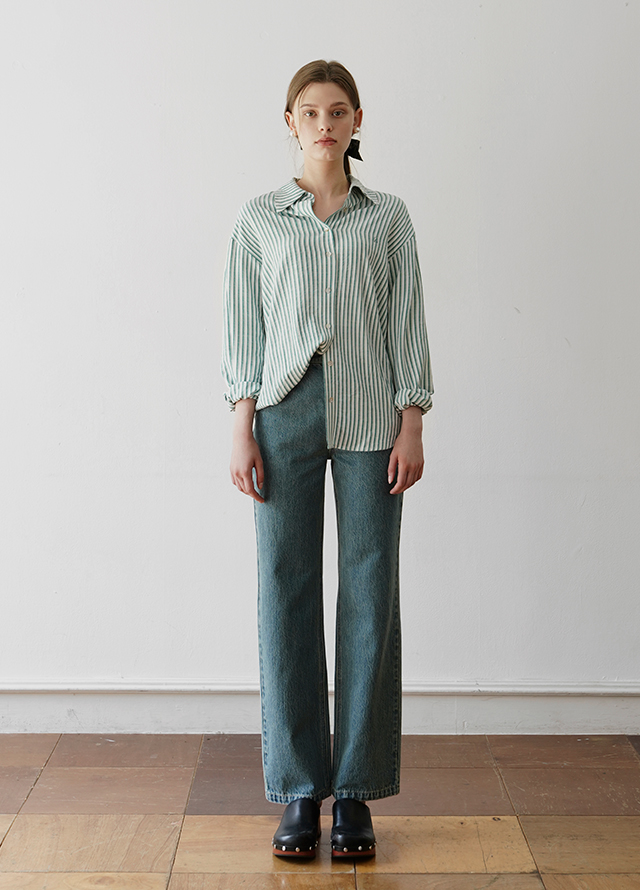 (BL-4067) Natural Stripe Shirt Korea