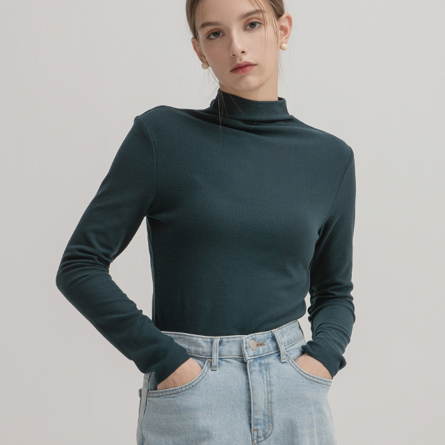 (T-6597)N Signature T027-Daily Half Neck Soft Touch Tee