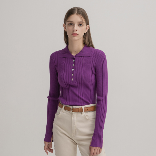 (T-6545) Moment Slim Golji Knit