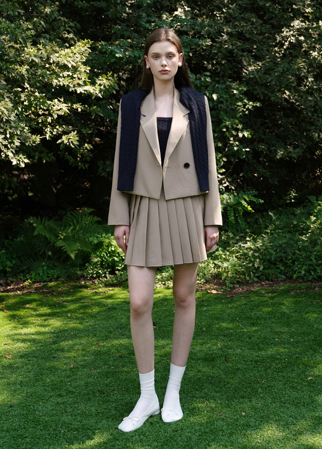 (JK-2741) Viar Set-up Semi Double Crop Jacket Korea