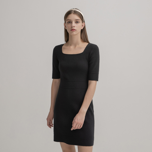 (OP-5964) Square neck modern knit one-piece