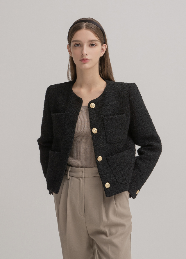 (T-6585) Slim square neck rib knit Korea