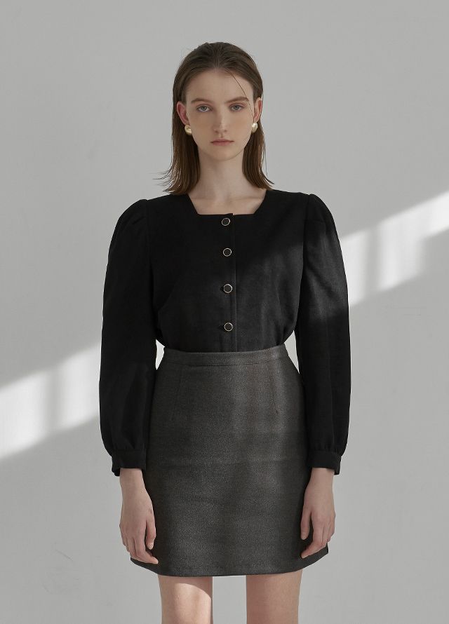 (SK-4722) Big Out Pocket Warm Touch Mini Skirt Korea