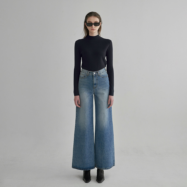 (NT-6572)Signature Basic Slim Half Neck Knit