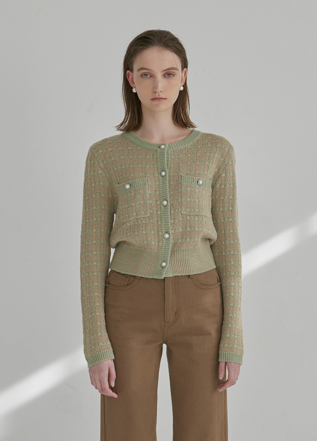 (VT-0229) Anna V-neck Tweed Vest Korea