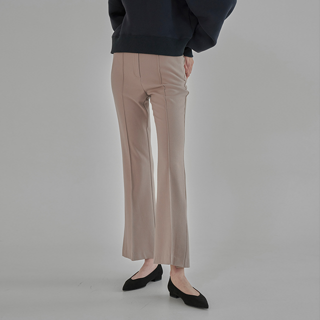 (PT-5352)Warm Touch Pin Tuck Slim Bootcut Pants