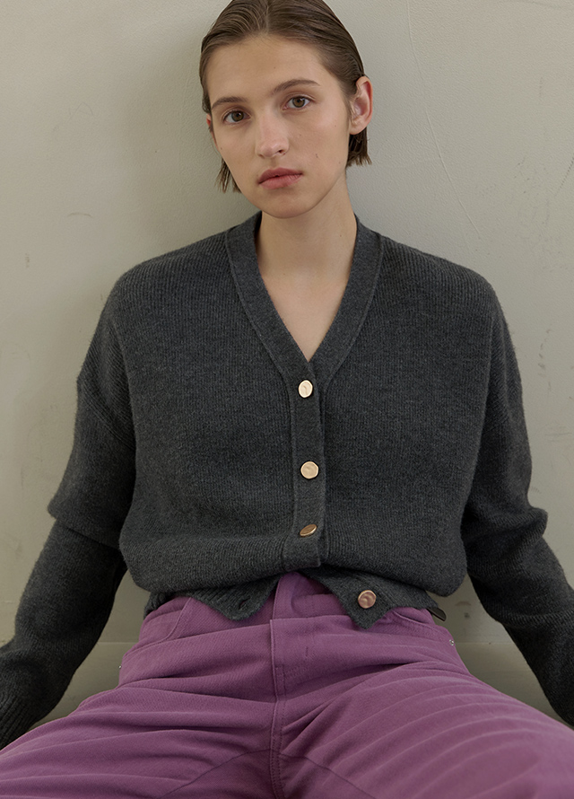 (T-6719) Soft Standard Fit Round Knit Korea