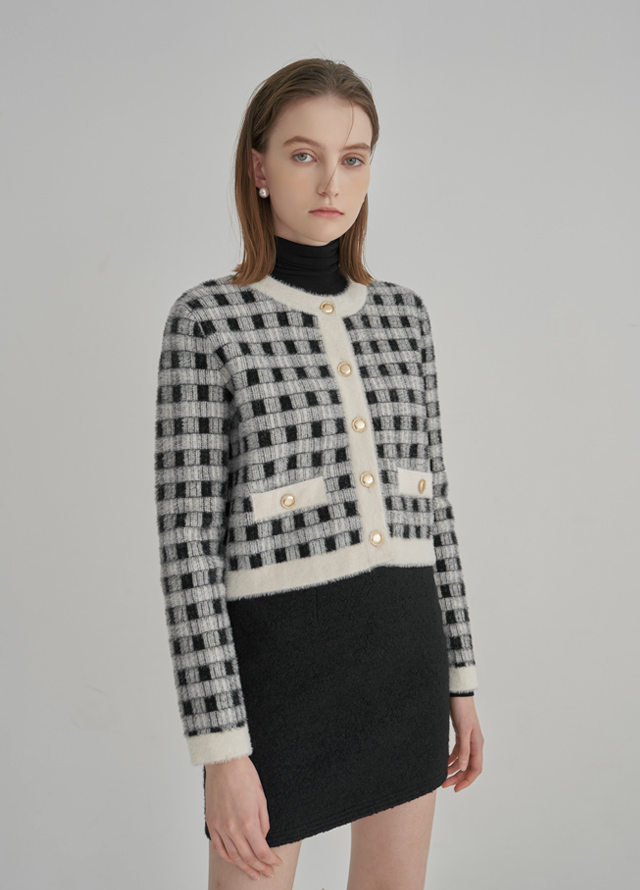 (SK-4714) Wool Buckle Set-up Moss Skirt Korea