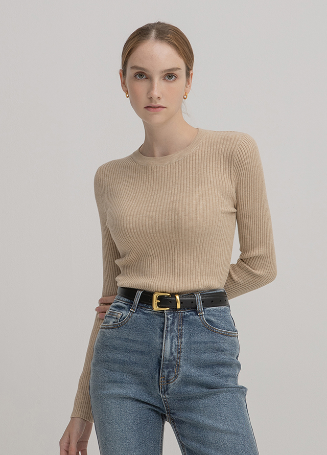 (PT-5383)Normal Straight Fleece Denim Pants Korea