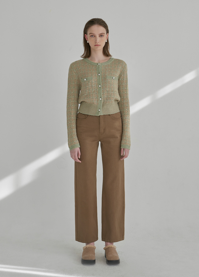 (CD-1902)Signature Wool Basic Round Knit Cardigan Korea