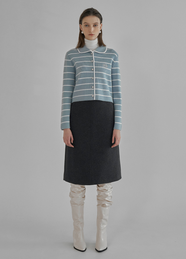 (JK-2769)Wool Cozy Set-up Crop Jacket Korea