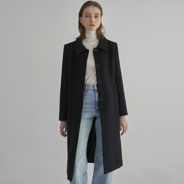 (CT-1412) Haute Wool Boucle Slim Line Coat S