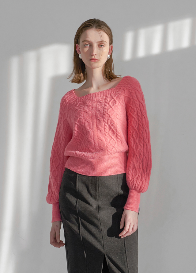 (SK-4712) Warm Touch Cut Slit Midi Skirt Korea