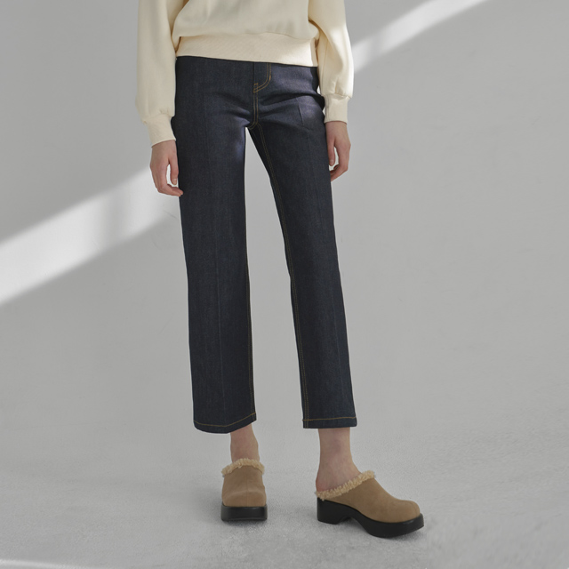 (PT-5379) Selvage Straight Fit Fleece Denim Pants
