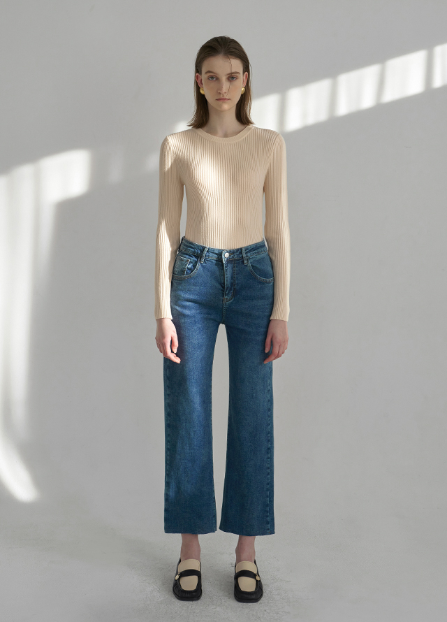 (NT-6623)Signature Soft Round Slim Knit Korea