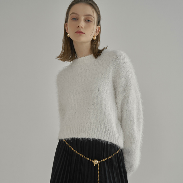 (T-6628) Soft Mix Loose Knit Korea