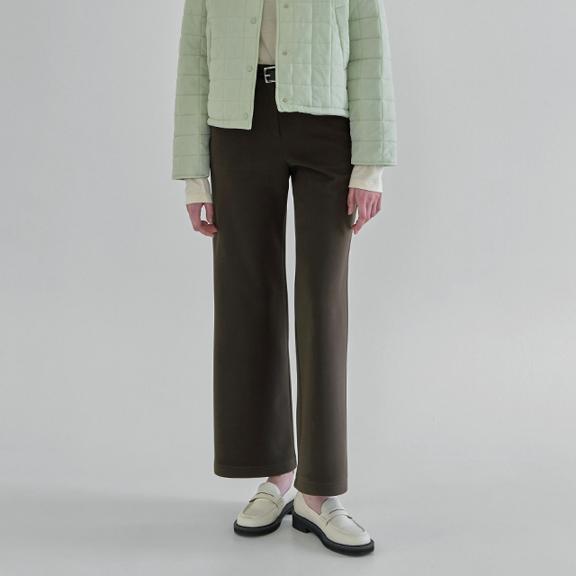 (PT-5386)Warm Touch Straight Belt Set Pants S