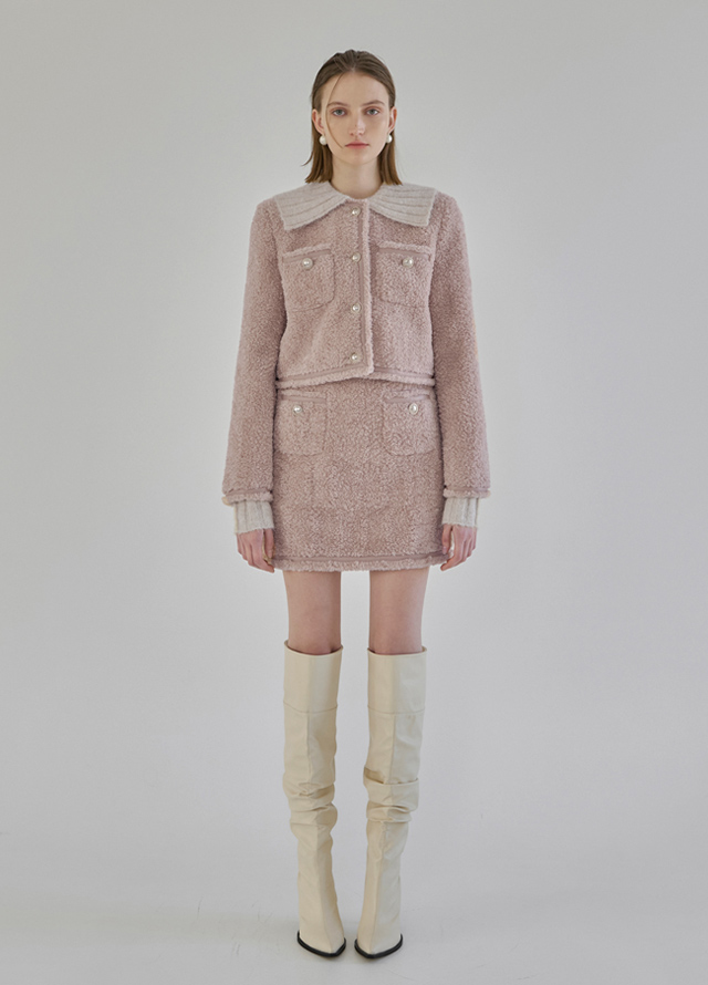 (JK-2791)Vanessa Mustang Set-up Crop Jacket Korea